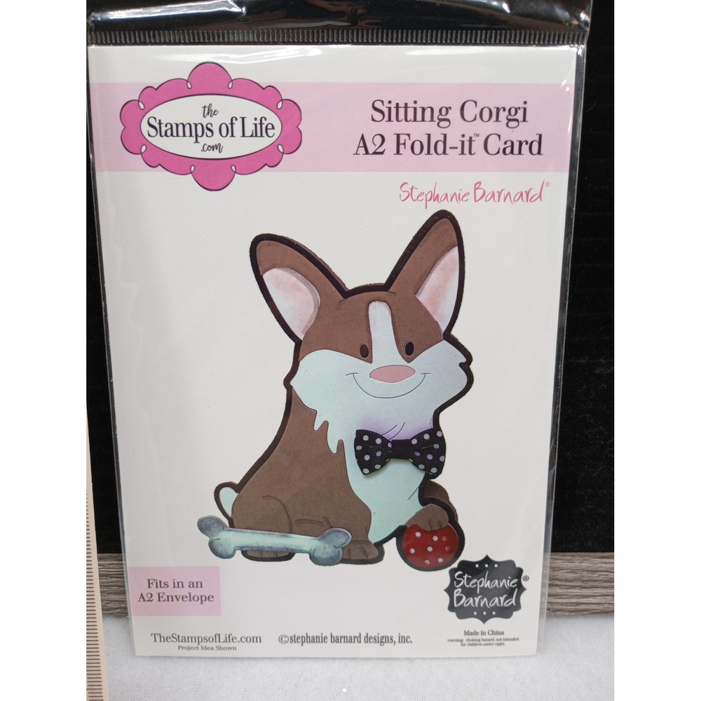 The Stamps of Life Sitting Corgi A2 Fold-it Card Die Set